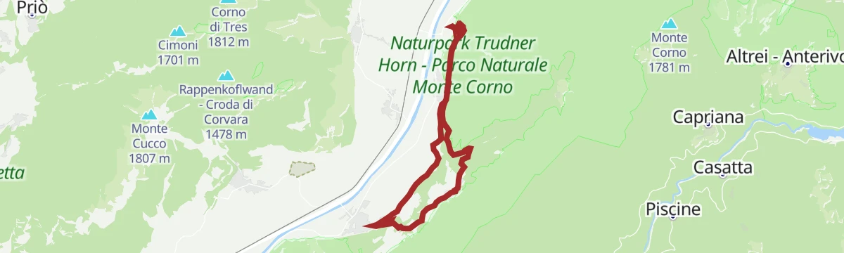 Route map: Circular hiking trail from Neumarkt/Egna via Laag/Laghetti to Buchholz/Pochi and Salurn/Salorno